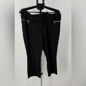 Bisou Women Plus Size XXLarge Heavy Black Knit Capri NWT $149